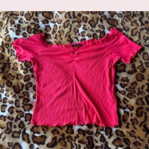 Ambiance Pink Ruched Fitted Blouse
